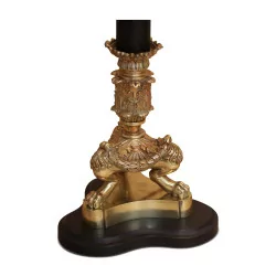 Lampe montée sur un flambeau Empire à colonne sur 3 pattes à …