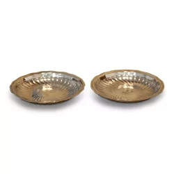 Pair of small Puiforcat plates including one in silver …