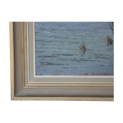Ölgemälde auf Leinwand „Lac de Bret“ signiert Charles PARISOD …