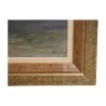 Tableau peinture sur bois représentant une barque vaudoise … - Moinat - Tableaux - Paysage