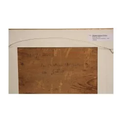 Tableau peinture sur bois représentant une barque vaudoise …