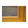 Oil painting on thick cardboard view of Geneva with the Island … - Moinat - Painting - Landscape