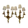 Pair of large baroque Louis XV style sconces with 3 … - Moinat - Wall lights, Sconces