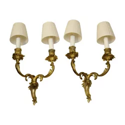 Paar Wandlampen im Barockstil Louis XV mit 2 Lichtern in …