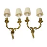 Pair of baroque Louis XV style sconces with 2 lights in … - Moinat - Wall lights, Sconces