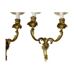 Pair of baroque Louis XV style sconces with 2 lights in …