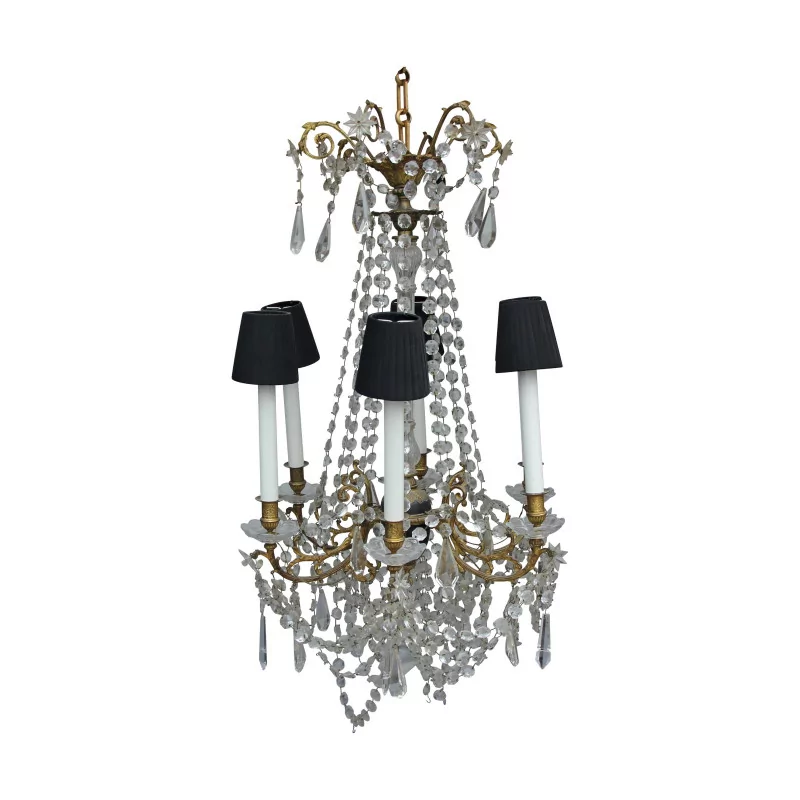 Louis XVI style crystal chandelier with 6 lights. France - Moinat - Living of lights