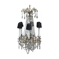 Louis XVI style crystal chandelier with 6 lights. France
