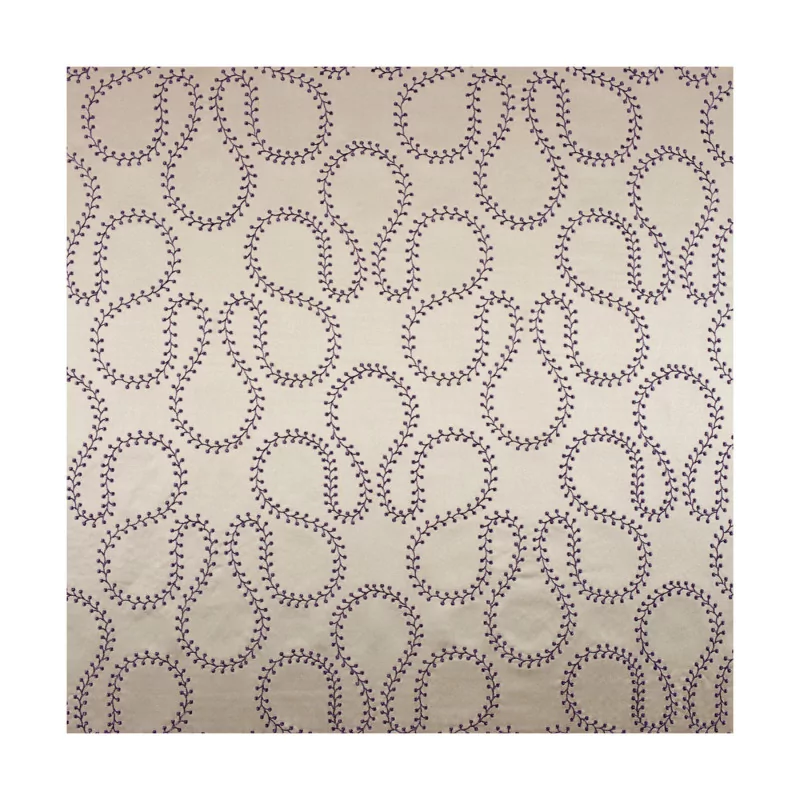 Tissu “Lacet Brodé Violet” by Atelier Guggisberg au mètre de … - Moinat - Accessoires de décoration