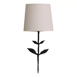 SILVA PETITE wall lamp in patinated bronze with white lampshade.