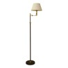 Lampadaire articulé en laiton doré avec abat-jour blanc plissé … - Moinat - Lampadaires (au sol)
