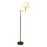 Lampadaire articulé en laiton doré avec abat-jour blanc plissé … - Moinat - Lampadaires (au sol)