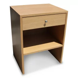 modern bedside table in light oak with 1 drawer and 1 shelf.