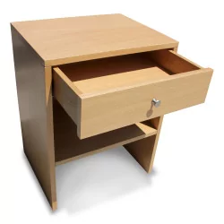 modern bedside table in light oak with 1 drawer and 1 shelf.