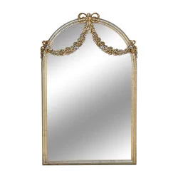 Miroir avec cadre en bois doré avec décoration guirlande de …