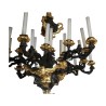 Grand lustre Napoléon III en bronze patiné noir et or. France - Moinat - Lustres, Plafonniers