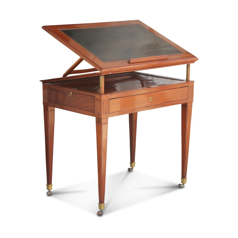 Table Tronchin Louis XVI en acajou estampillée François - Moinat - Bureaux cylindre, à abattant, Secrétaires Table Tronchin Louis XVI en acajou estampillée François - Moinat - Bureaux cylindre, à abattant, Secrétaires