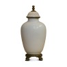 white vase lamp with 4 claw feet in gilded bronze and … - Moinat - Table lamps