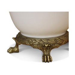 white vase lamp with 4 claw feet in gilded bronze and …