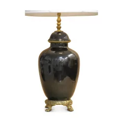 black vase lamp with 4 claw feet in gilded bronze and …