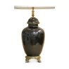 black vase lamp with 4 claw feet in gilded bronze and … - Moinat - Table lamps