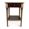 Table in varnished mahogany veneer decorated with gold-finish bronzes … - Moinat - End tables, Bouillotte tables, Bedside tables, Pedestal tables