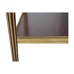Table in varnished mahogany veneer decorated with gold-finish bronzes …