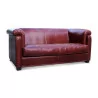 Design sofa in reddish brown full-grain leather with its 3 … - Moinat - Sofas
