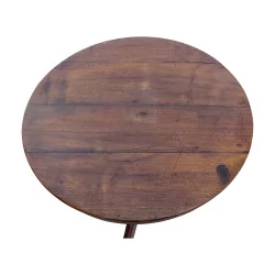Petite table ronde Louis-Philippe en frêne massif avec pied