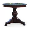 Круглый стол Карла X из красного дерева со столешницей из серого мрамора… - Moinat - Диванные столики, Ночные столики, Круглые столики на ножке
