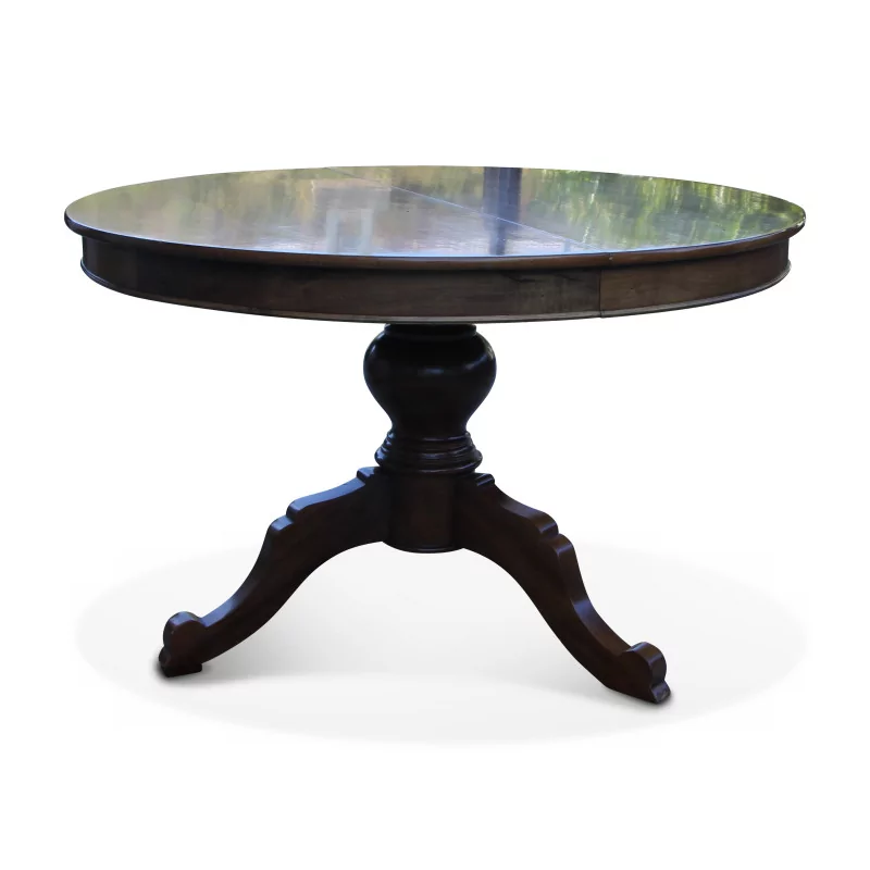 Table Louis-Philippe en acajou avec pied central et une … - Moinat - Tables de salle à manger