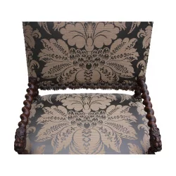 кресло в стиле Людовика XIII из ткани \"Серый шелковый дамаск\"