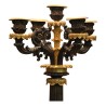 Grand flambeau Second Empire patiné noir et or, monté en … - Moinat - Lampadaires (au sol)