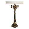 Grand flambeau Second Empire patiné noir et or, monté en … - Moinat - Lampadaires (au sol)