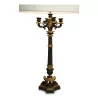 Large Second Empire torch with black and gold patina, mounted … - Moinat - Standing lamps