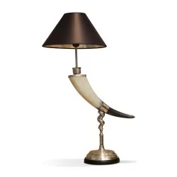 对带黑色内部灯罩的老式喇叭灯