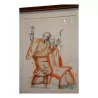 Painting representing 2 Buddhist monks. Geneva artist … - Moinat - Painting - Miscellaneous