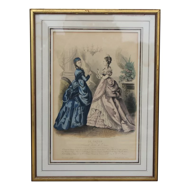 时尚服饰雕刻，随处有通行证。法国巴黎19日 - Moinat - 版画