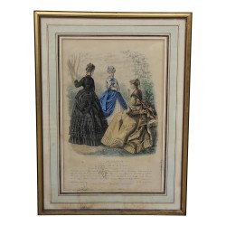 Gravierter modischer Anzug mit Hauptschlüssel. Paris Frankreich, 19. …
