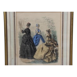 Gravierter modischer Anzug mit Hauptschlüssel. Paris Frankreich, 19. …