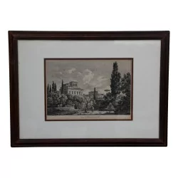 Engraving “View from the Villa Negroni in Rome”.