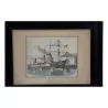 Marine engraving representing a port probably Rotterdam in … - Moinat - Prints, Reproductions