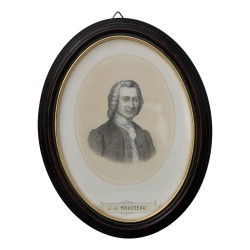 Kupferstich des Porträts von Jean-Jacques ROUSSEAU (1712-1778).