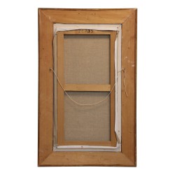 Tableau vertical huile sur toile représentant une façade …