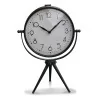 Dark gray metal desk clock on tripod. - Moinat - Table clocks
