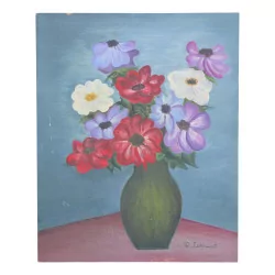 Small still life representing a bouquet of anemones.