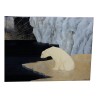 Panneau mural en laque noire représentant un ours polaire sur la … - Moinat - Tableaux - Divers