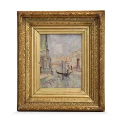 Table oil on canvas study of Venice. Abel Olivia …