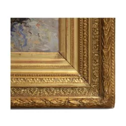 Table oil on canvas study of Venice. Abel Olivia …