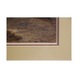 Aquarellbild, das den Rand eines Landsees darstellt...